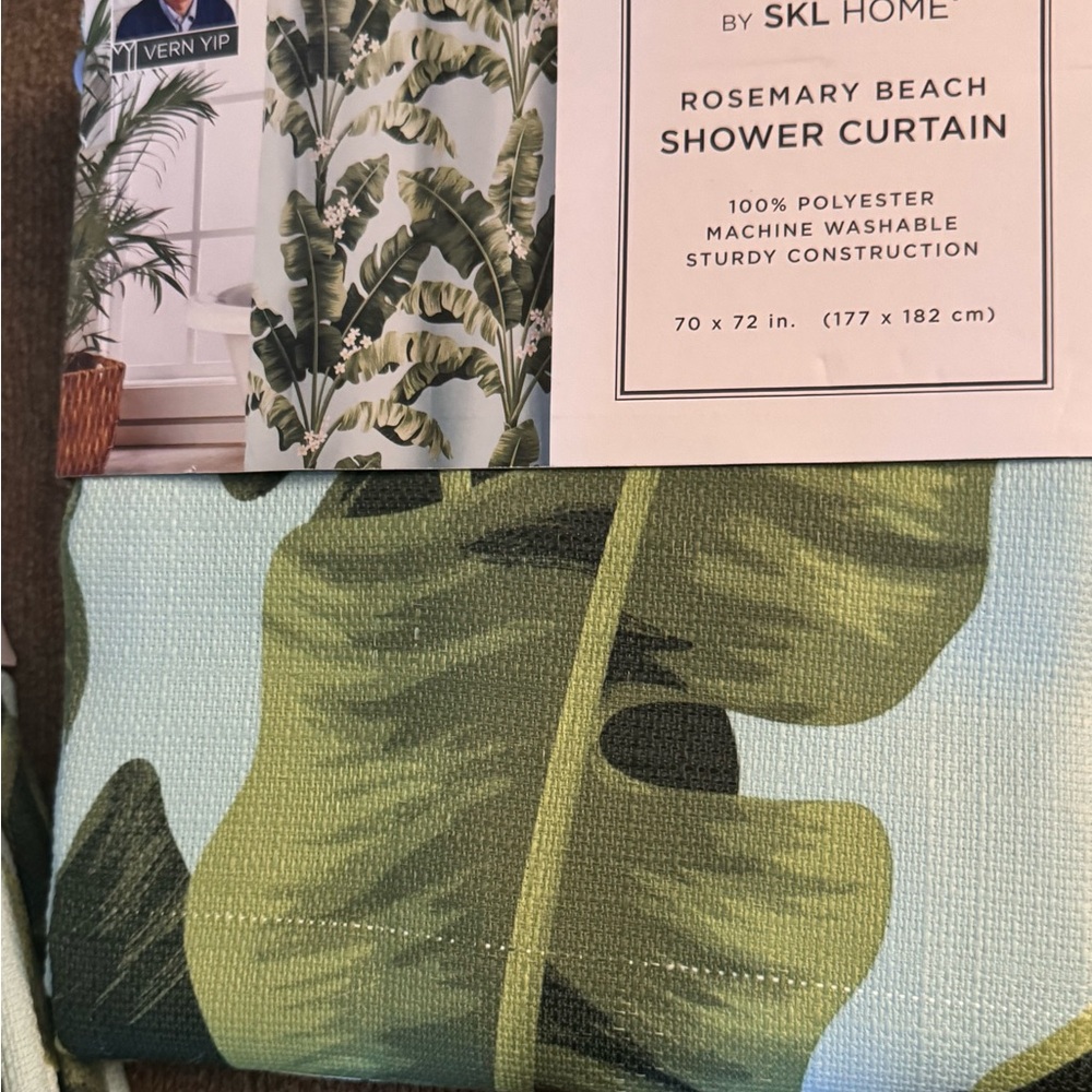 2 Count Vern Yip SKL Home ROSEMARY BEACH Shower Curtain 70x72 palm floral leaves - Picture 5 of 6